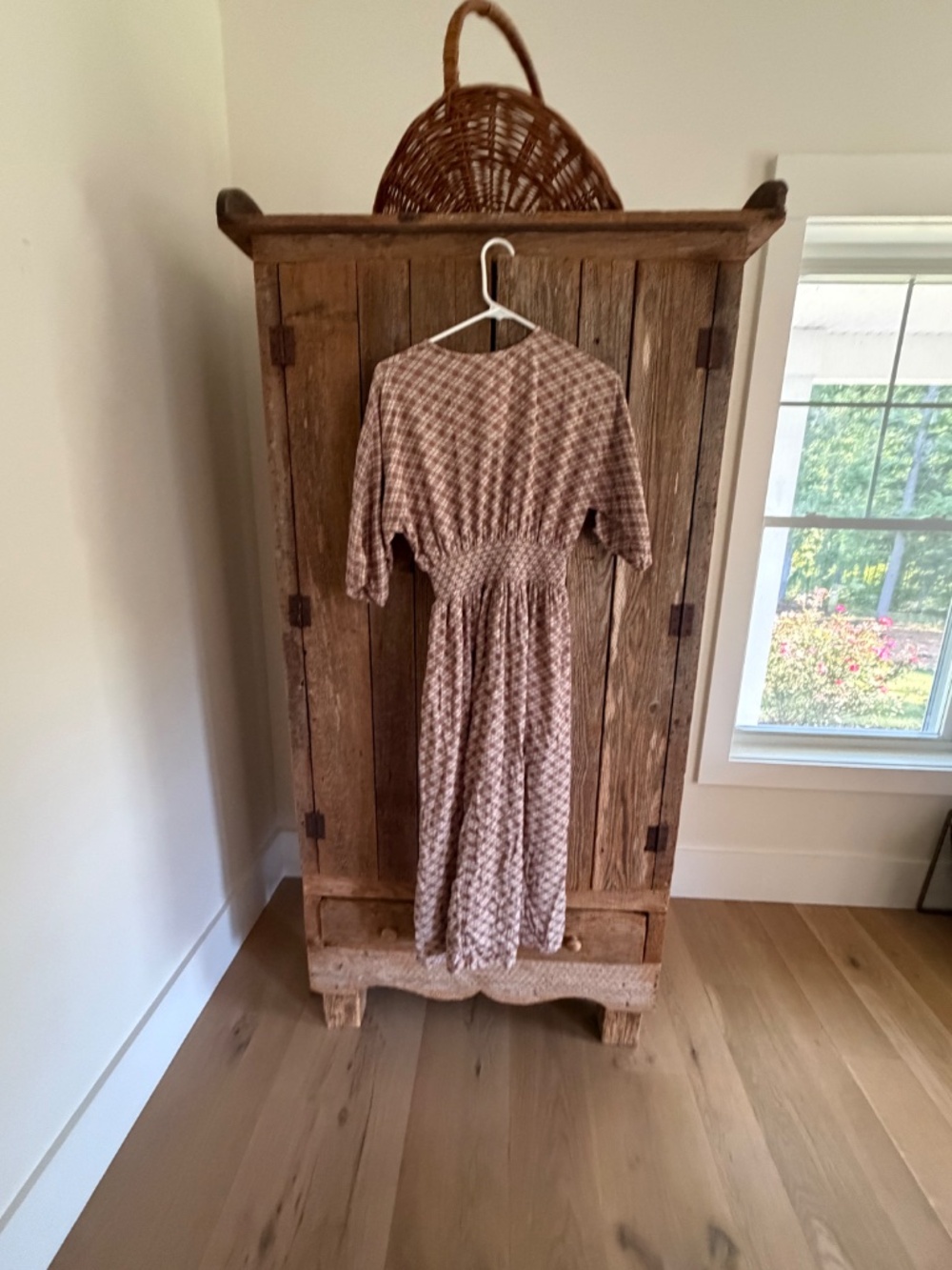 Ace & Jig SMOCKED BROWN CREAM DRESS WOMENS SMALL S - Picture 2 of 8